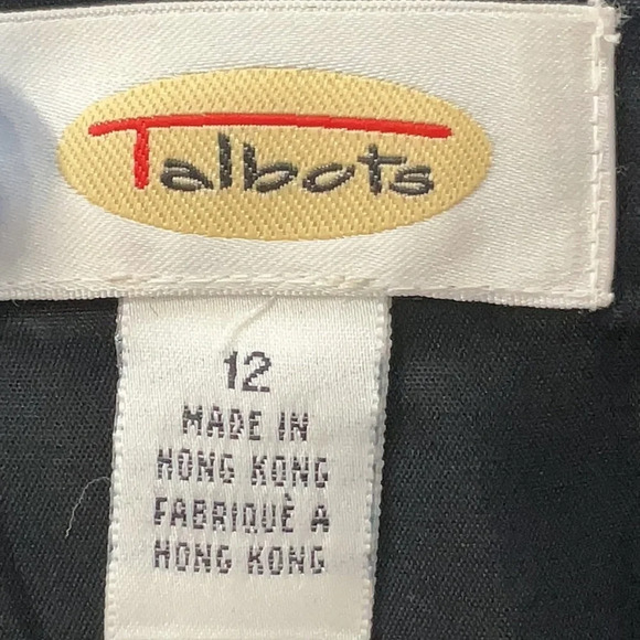 Vintage Talbots Classic Black Career Midi Dress Short Sleeve Crew Neck Size 12 L - Picture 4 of 6